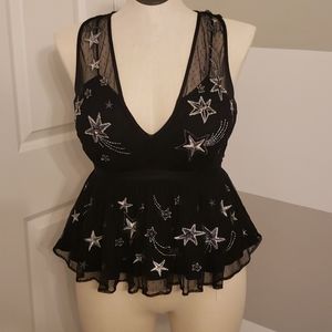 NWT Express star lace v neck top sz 8